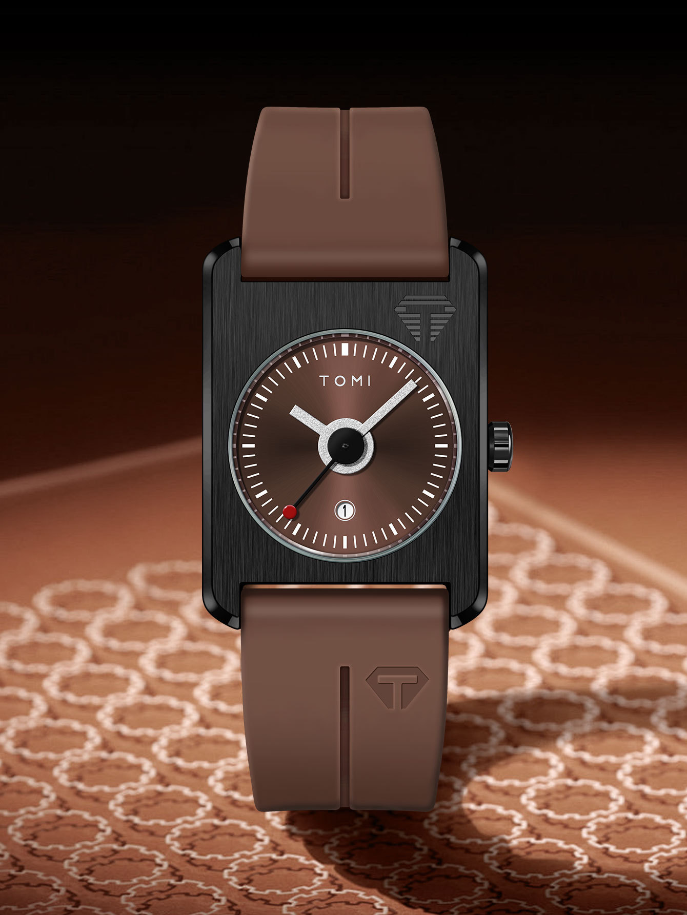 Square Quartz Watch For Men Korean Style Rubber Strap Fashionable_voghion.com