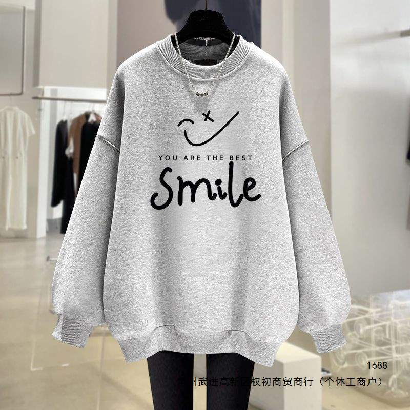 Oversized hooded sweatshirt for women, fleece-lined, perfect for spring and autumn, American retro style, Korean chic and thick winter top.