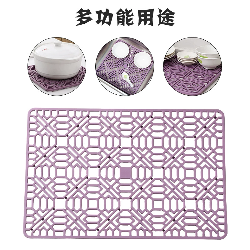 Силиконовый многофункциональный дренажный коврик для защиты кухонной раковины, коврик для защиты от падения, сетка для фильтрации мусора, противоскользящий коврик с теплоизоляцией