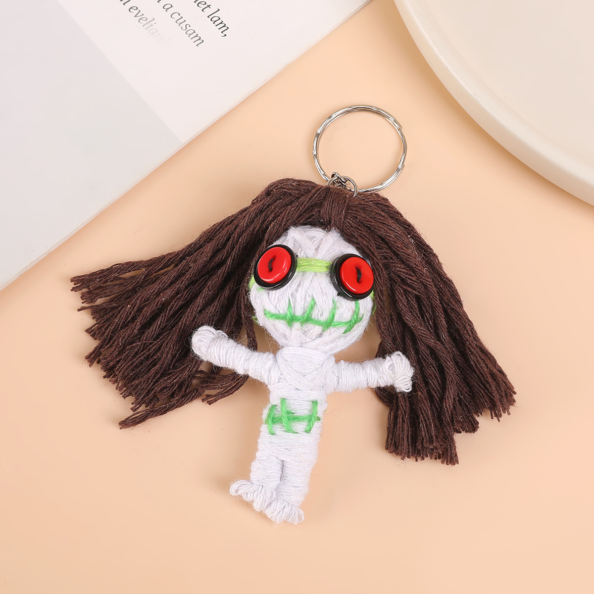 Lana hecha a mano malvada muñeca bruja muñeca decoración navideña ambiente regalo llavero Halloween