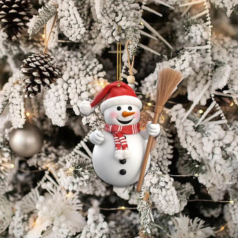 クリスマス用品 ユニークなクリスマス雪だるまの装飾 アクリル製吊り下げクリスマスツリー フェスティバルオーナメント|undefined