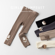 儿童女童打底裤春秋季精梳棉小中大童女孩可爱婴幼儿连体高弹裤子