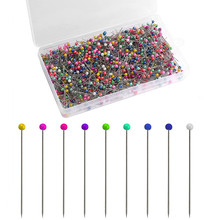 工厂直销 不锈钢彩色塑料珠光针1000支装手工缝纫固定大头针38mm