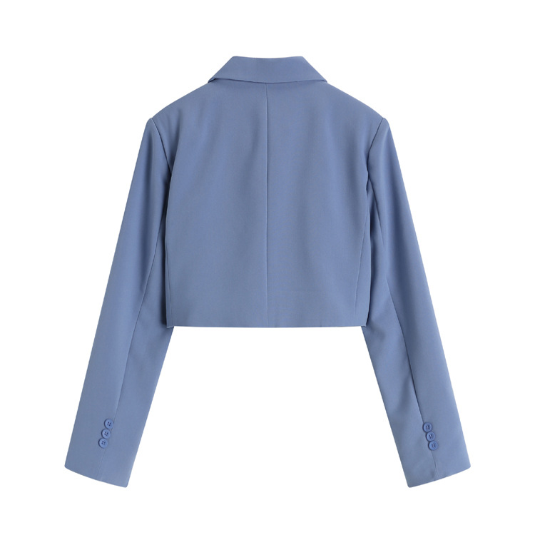 Dametøj 2024 efterårs temperament kort jakkesætstop + slanke højtaljede draperede jakkesætsbukser til kvinder_voghion.com