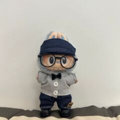 labubu娃衣条纹衬衫穿搭适用于17cm拉布布一二三代盲盒服饰换装