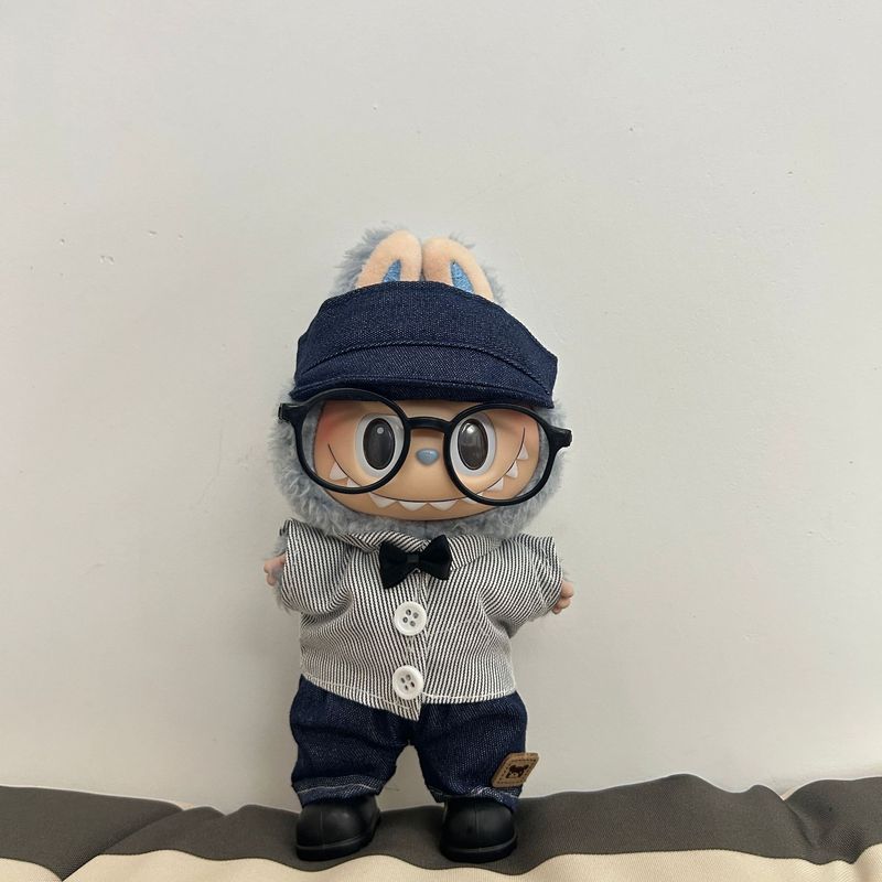 labubu娃衣条纹衬衫穿搭适用于17cm拉布布一二三代盲盒服饰换装|undefined