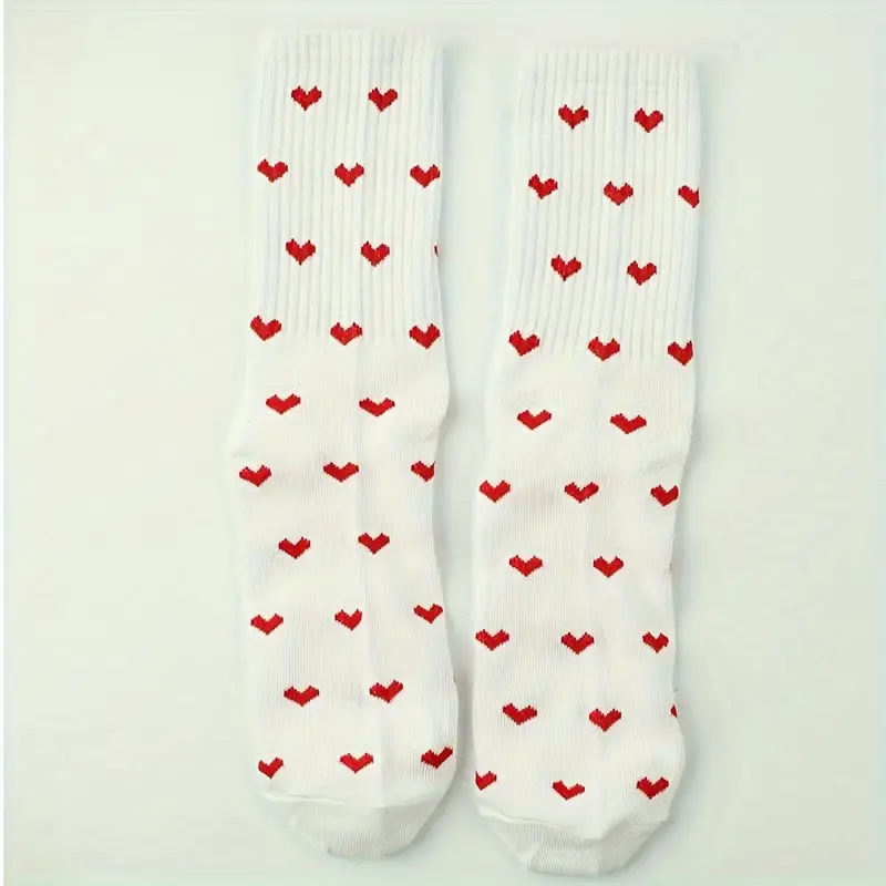 Femmes Décontractée Forme De Cœur Polyester Crew Socks Une Paire display picture 5