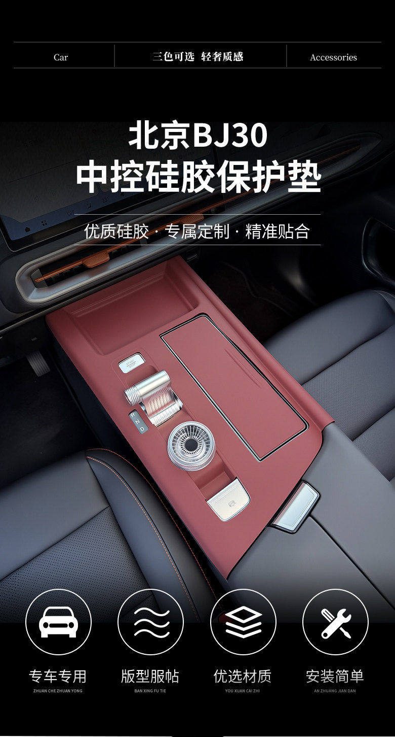 Beijing Bj30 Car Door Window Panel Silicone Pad Door Handle Protective Sticker Interior Decoration Accessories