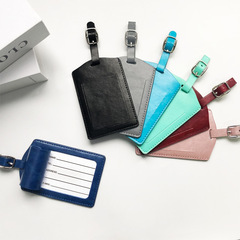 Manufacturer portable soft leather label airplane boarding pass with customizable LOGO solid color PU leather luggage tag wholesale