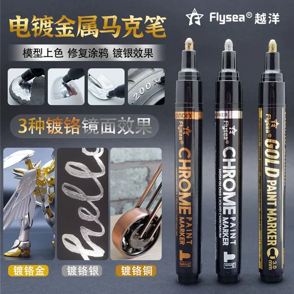 Overseas Chrome-Plated Mirror Model DIY Design Graffiti Electroplating Metal Touch-Up Paint Waterproof Gundam Model Repair