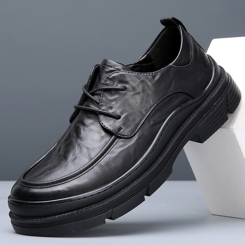 Large Width Headwear Shoes for Men Spring and Summer Men's Shoes Breathable Fashion Comfy Thick Sole Business Formal Casual Shoes