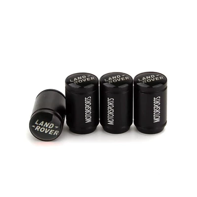 Suitable for Land Rover tire valve cap aluminum alloy Discovery Sports version Range Rover Aurora God planet pulse air nozzle cover (valve) - frosted-black-land-rover-4-black-label