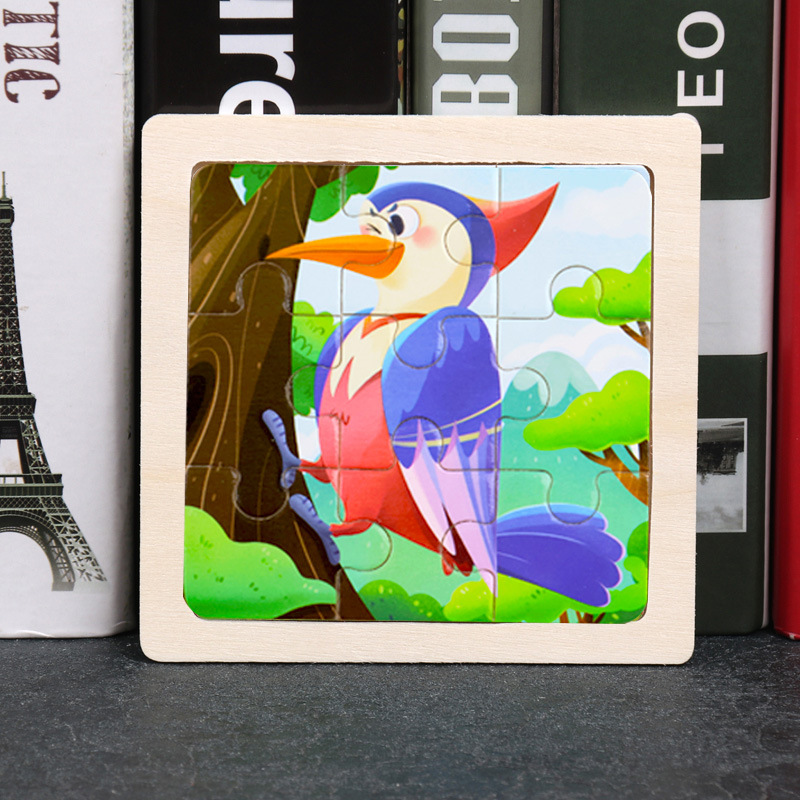 Puzzle pequeño plano de madera de 9 piezas Animal Ocean Traffic Kindergarten Educación temprana Juguetes educativos Puzzle simple de entrada