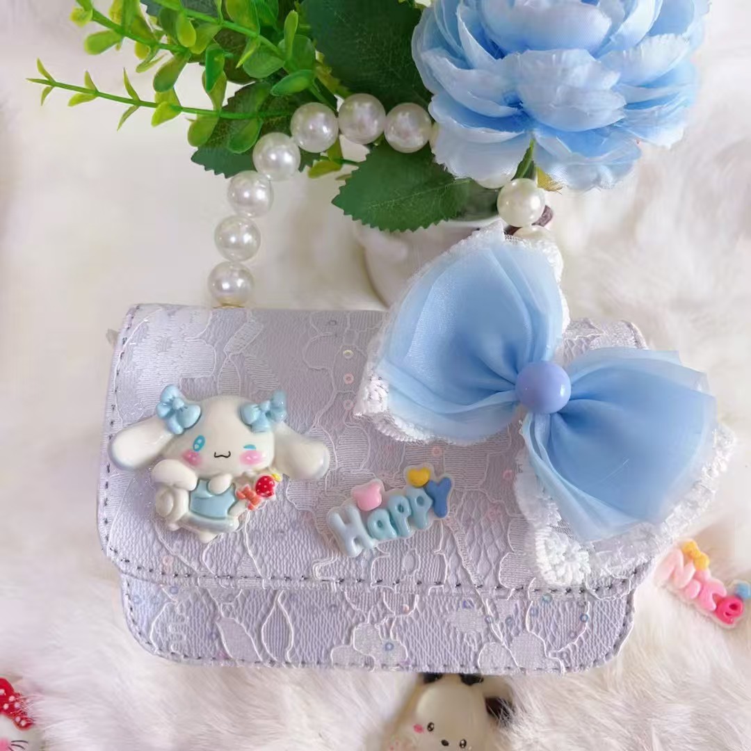 Bolso de mano de perlas bolso de princesa arco bolso de hombro de Año Nuevo bolso de cadena bolso de niños de viento fragante