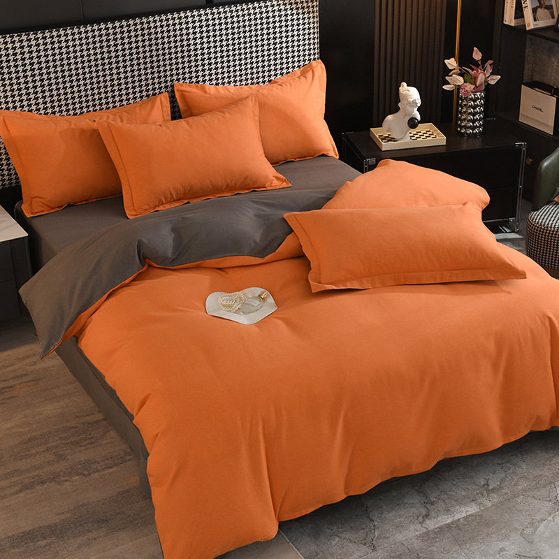 純綿厚手で毛を磨いた純色の豪華なシーツは4点セットの秋冬布団カバーの寝具は3点セットです。