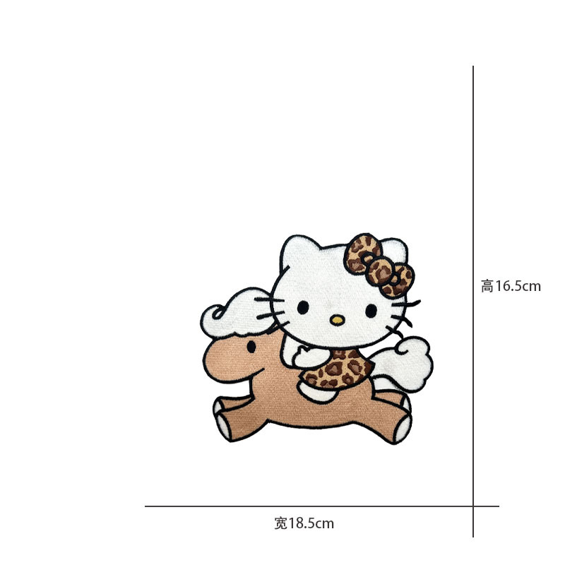 Cartoon al por mayor bordado por computadora kt pegatinas de tela de gato Sanliogou diy pegatinas de parche tejido cesta de ropa adorno accesorios pegatinas