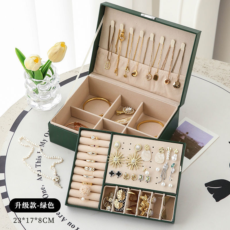 Caja de joyería de collar de viaje portátil pendientes de generación pequeña caja de joyería de anillo caja de joyería de almacenamiento antioxidante