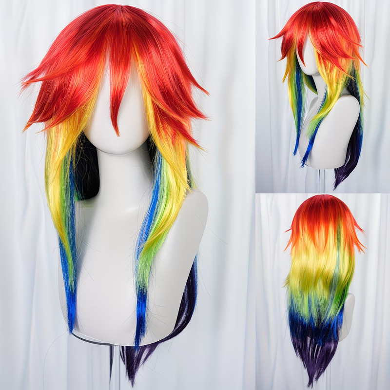 My Little Pony Rainbow Wig, Colorful Cosplay Wig, My Little Pony Rainbow Dash Wig My Little Pony Rainbow Wig, Colorful Cosplay Wig, My Little Pony Rainbow Dash Wig