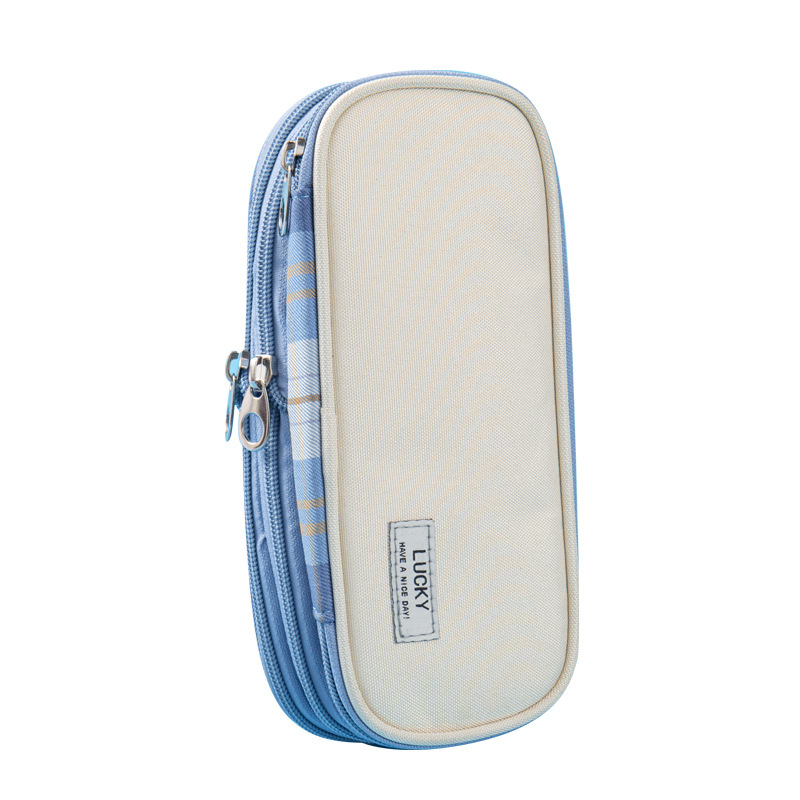 Estilo japonés y coreano expandible caja de lápiz de dos capas multifuncional macaron caja de lápiz creativo de gran capacidad a juego de colores caja de lápiz