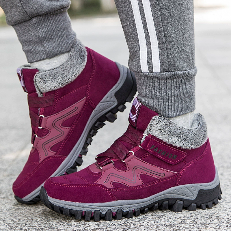 2021 зимние женские хлопковые и утолщенные теплые уличные зимние сапоги для мам среднего и пожилого возраста на флисовой подкладке, обувь для ходьбы, трансграничная