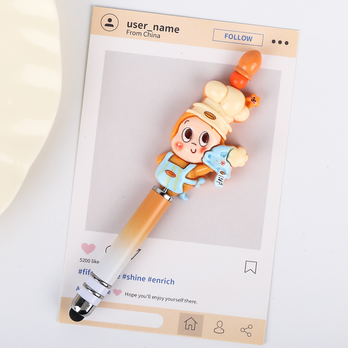 Niños hechos a mano diy teléfono móvil cuentas lápiz de pantalla táctil lápiz de lápiz de lápiz
