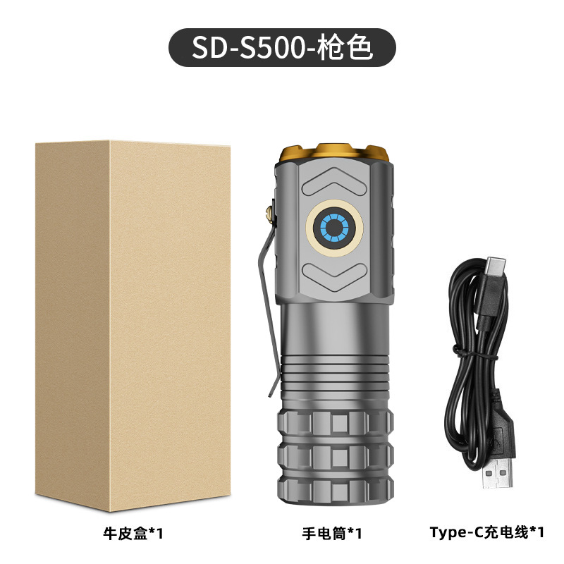 Transfronterizo nueva linterna de tres ojos al aire libre multifunción tapa clip de luz de montar bicicleta luz resaltar lámpara de iluminación portátil