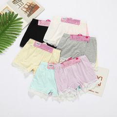 Children's Short Pants Lace Edge Girls' Safety Pants Modal Plain Color Medium and Large Children's Three-Piece Pants Available in Multiple Colors