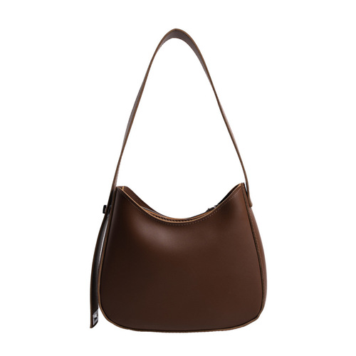 Retro solid color large-capacity fashionable shoulder bag, feminine commuting, this year's popular armpit bag, crossbody tote bag
