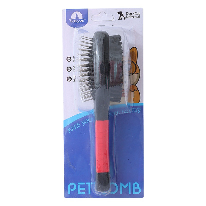 Peine de aguja de doble cara de acero inoxidable, peine de masaje de pelo flotante para gatos y perros, cepillo de eliminación de pelo, suministros de limpieza para mascotas al por mayor