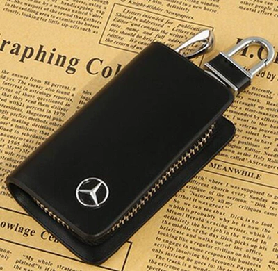 Car key bag — Logo Key Cover - universal-plain-cowhide-black