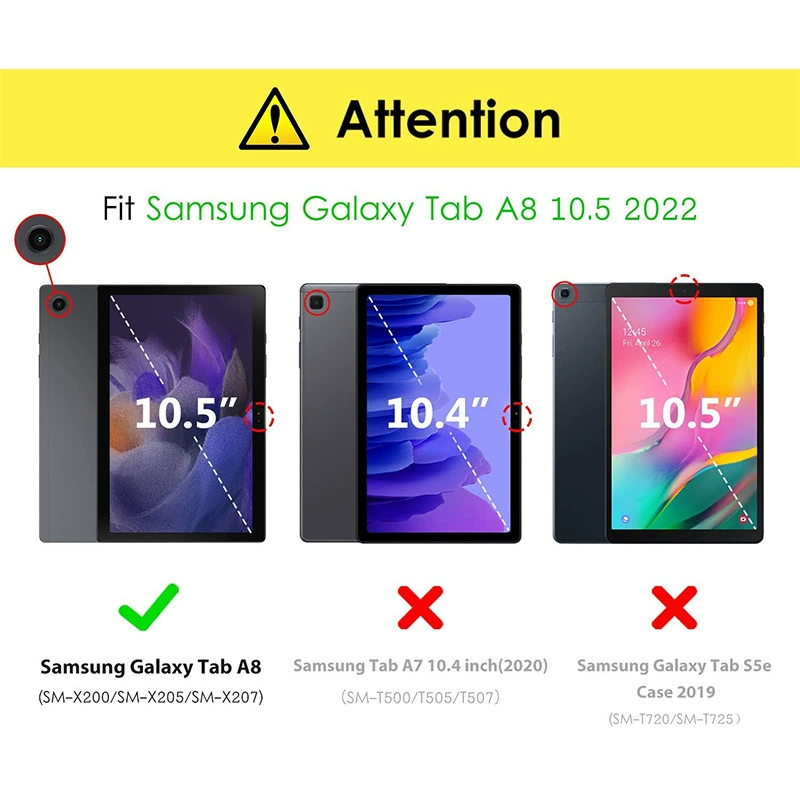 Совместимо с планшетом Samsung TAB A8 10.5 дюйма, набор чехлов S8+/S7+ 12.4 дюйма, защитный чехол с мягким корпусом