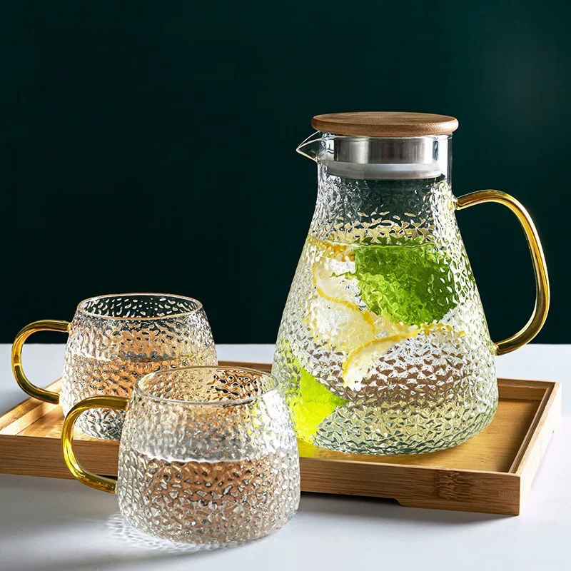 Glass capacious teapot for home use, transparent flavored tea