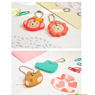 Romani key cover Korean style PVC soft rubber access key protective cover creative cute cartoon key chain pendant