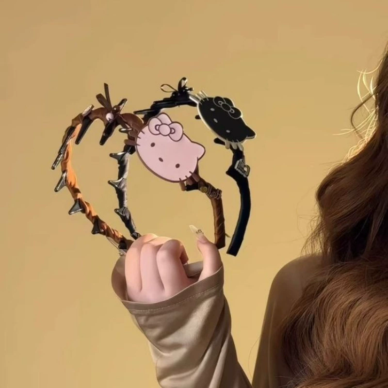 Повязка на голову Kitty Cat Hello Kitty High Skull Top Magic Wrap Headband 2025 Новая весна/лето Ретро повязка для мытья лица.