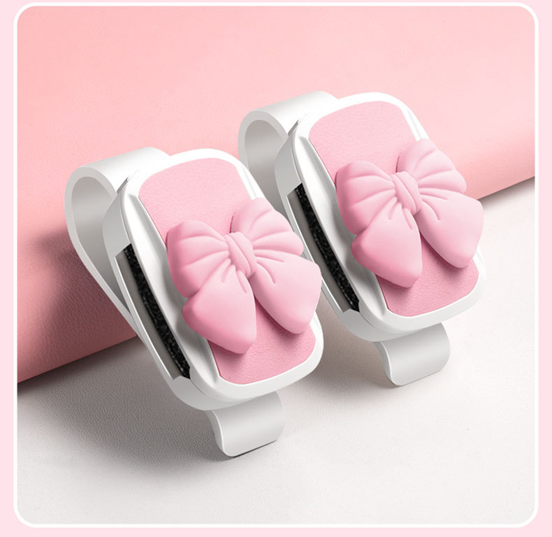 Women's Car Glasses Clip with Bow Car Sun Visor Style Special Women's High-End New Storage Clip for In-Car Use