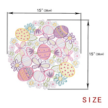 春季彩蛋复活节盘垫桌旗家用现代可爱盘垫绣花刻眼可定制盘垫