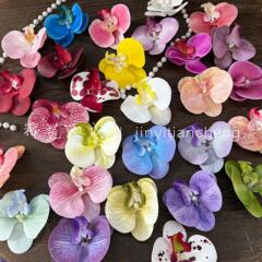 3D プリント模擬胡蝶蘭ヘッド靴バックルジュエリー結婚式の装飾花ヘアピン頭飾り付属花