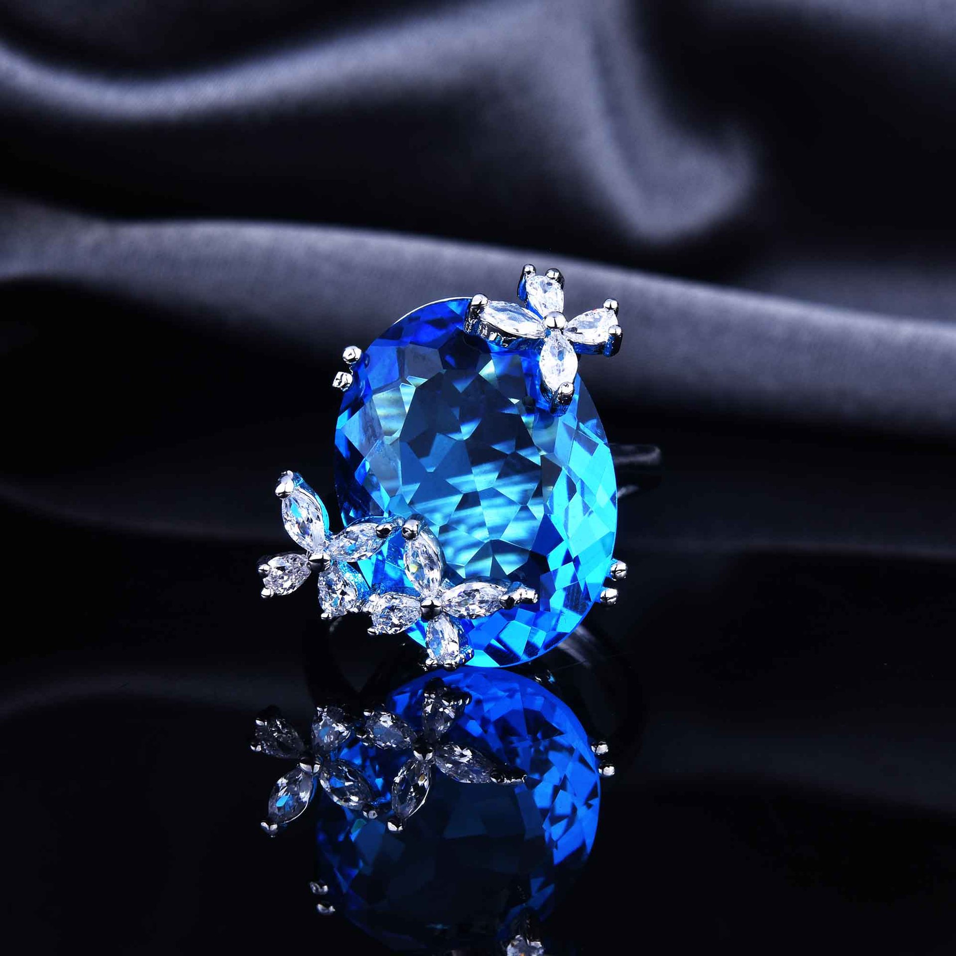 Haute Couture Jewelry Super Fairy Butterfly Open Ring Candy Series Aquamarine Necklace Color Treasure Pendant display picture 24