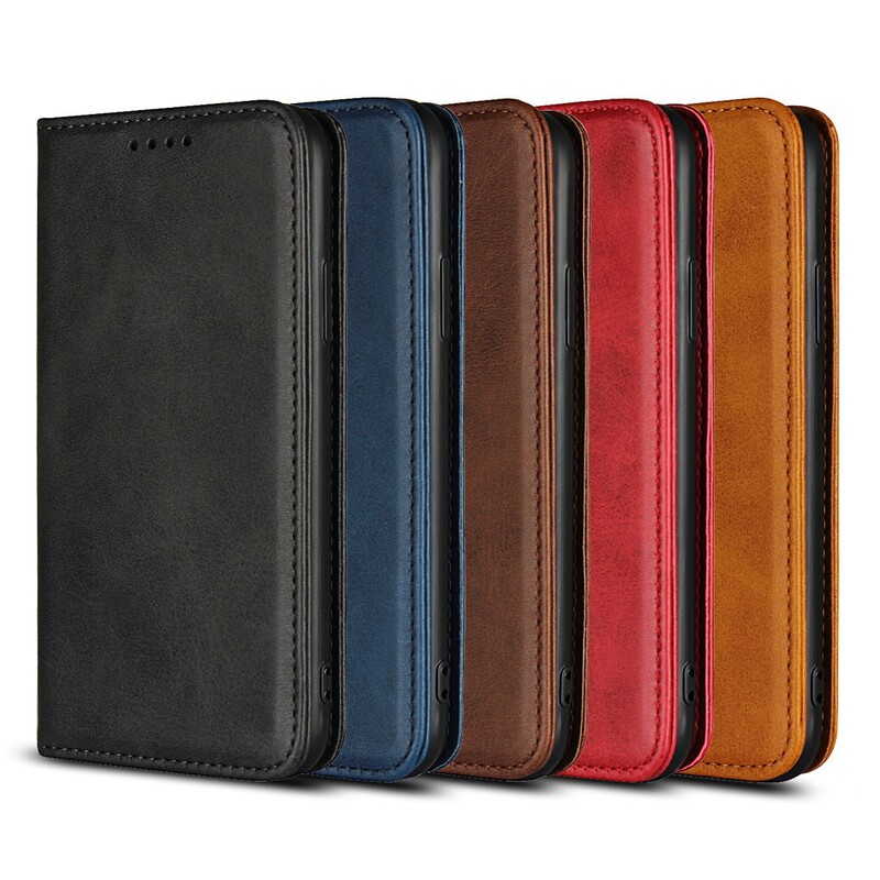 Suitable for Apple Iphone16/15 Plus/17Pro Max Calfskin Strong Magnetic Wallet Card-Inserting Mobile Phone Leather Case