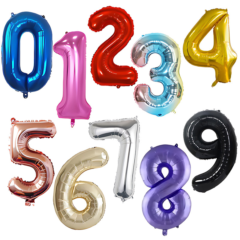 [Hengyue] globo decorativo para Sala de bodas, globo con números grandes de 32 pulgadas, decoración para fiesta de banquete de cumpleaños