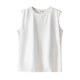 2024 Summer New White Vest Women's Loose Round Neck Sleeveless T-shirt Student Top Outer Wear Inner Base Shirt