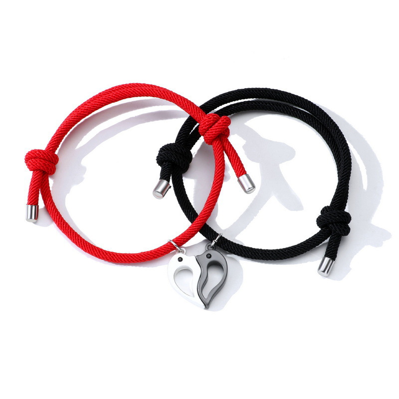 Streetwear Heart Shape Alloy Rope Valentine's Day Unisex Drawstring Bracelets display picture 17