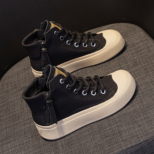 Retro Short Boots for Women, Soft Sole, New Autumn/Winter Style, Versatile Casual High-Top Shoes for Women, INS Style, Plus Size Single Shoes