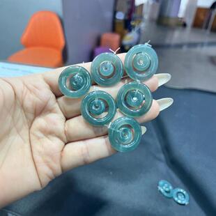 Jadeite blue jade buckle pendant wholesale dangerous material A goods jadeite jade blue water factory direct safe buckle jade