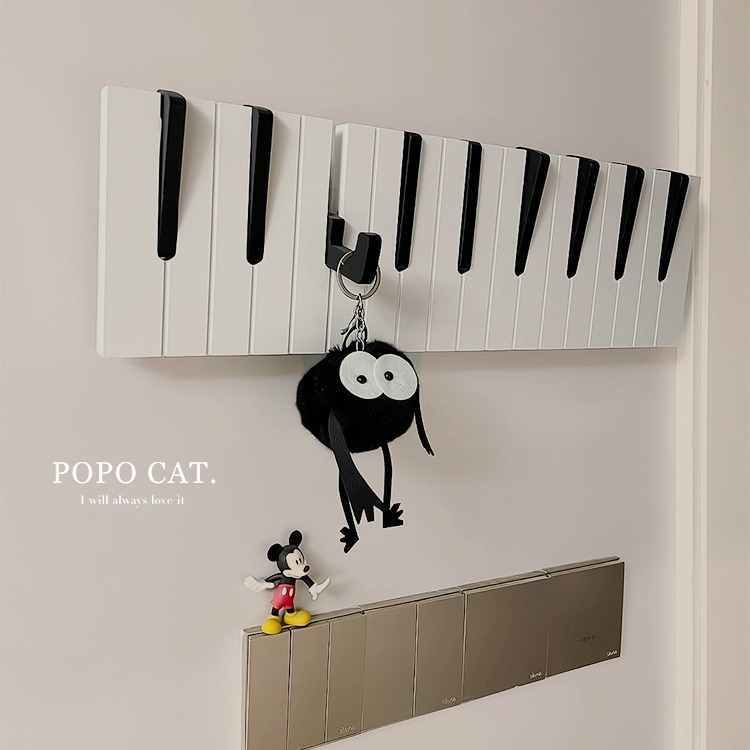 Creativo piano llave puerta colgar gancho de ropa en la casa colgar percha de ropa estante de pared ropa bolsa gancho porche