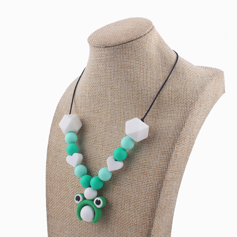 Amazon AliExpress al por mayor de silicona collar de cuentas de bricolaje auto-diseñado de joyería de grado alimenticio mordedura de bebé de molienda