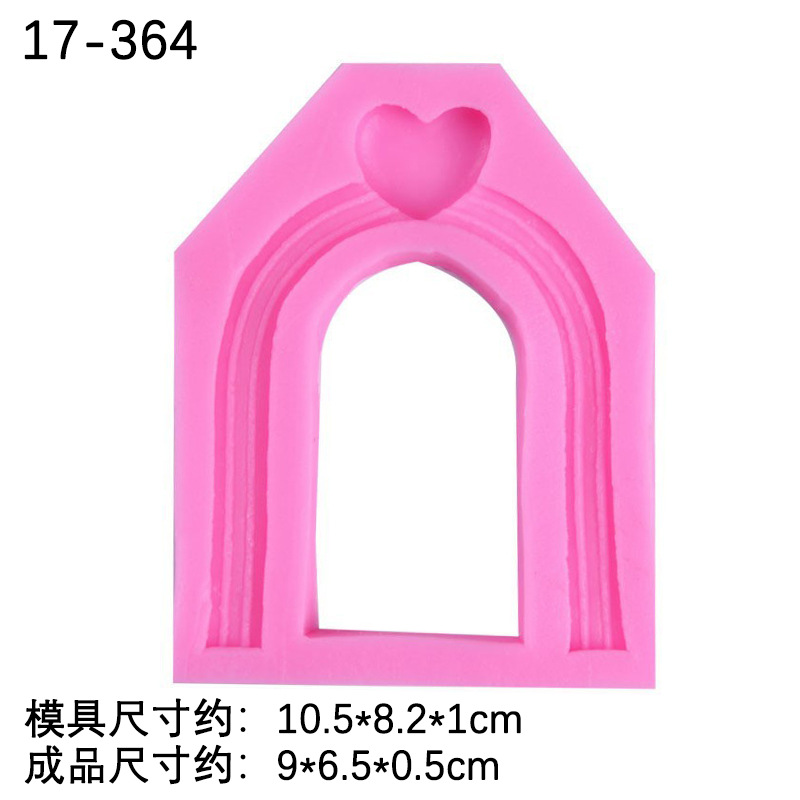 Cuento de hadas de dibujos animados puerta de madera decoración de la torta molde fondant amor ventana chocolate molde de silicona líquida