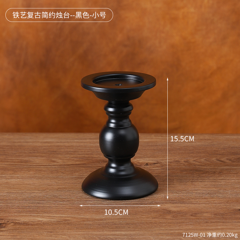 复古欧式铁艺烛台摆件家用餐桌浪漫烛光晚餐道具三头法式蜡烛台座|undefined