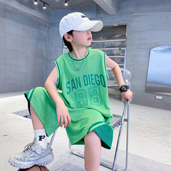 Boys' summer clothes quick-drying sports basketball uniform vest suit 2024 new jersey children's boys summer clothes