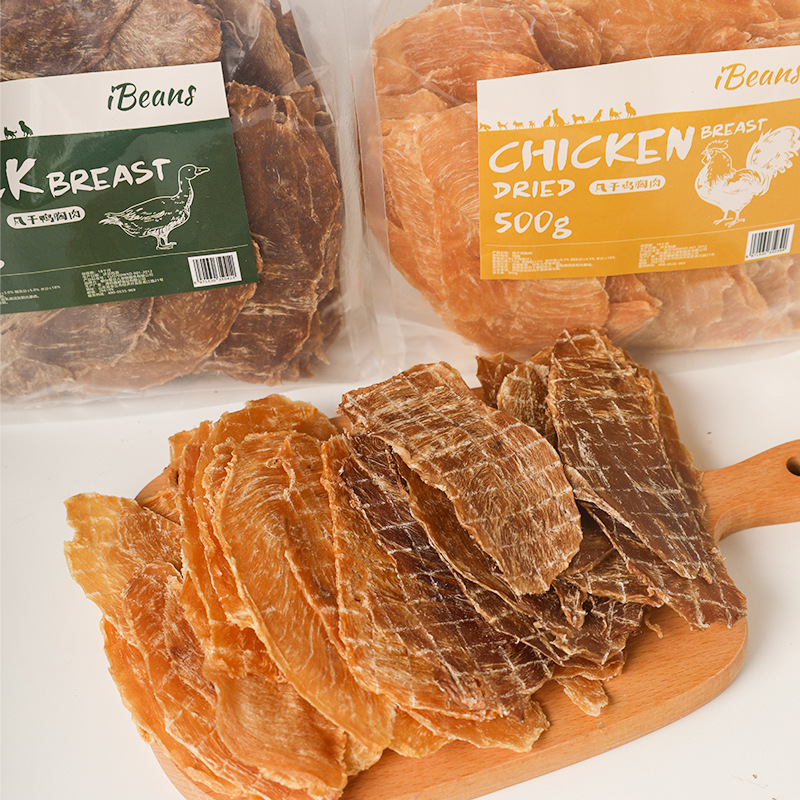 Handmade Additive-free Chicken Jerky Dog Snacks Pet Meat Jerky Air-dried Chicken Breast Duck Breast Teddy Pet Snacks